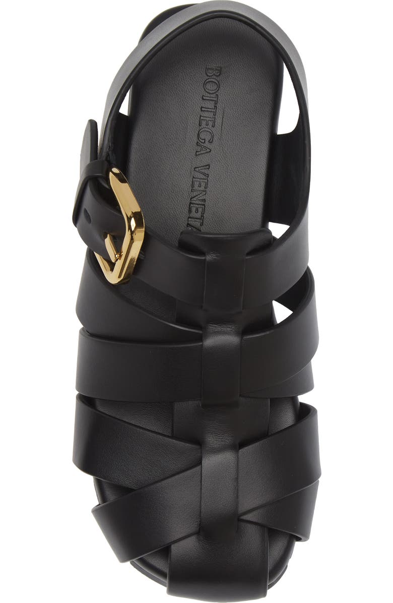 Bottega Veneta Alfie Fisherman Sandal, Alternate, color, Black