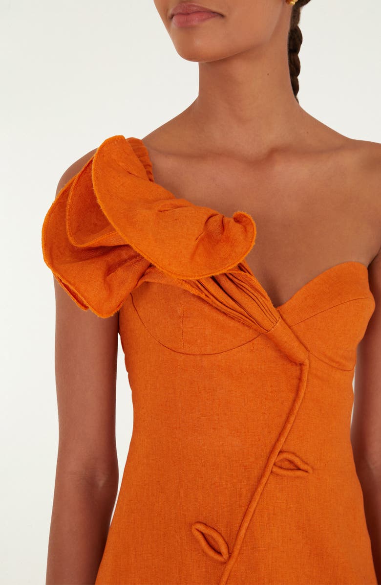 FARM Rio Orange Flower Euroflax<sup>™</sup> Premium Linen Minidress, Alternate, color, Orange