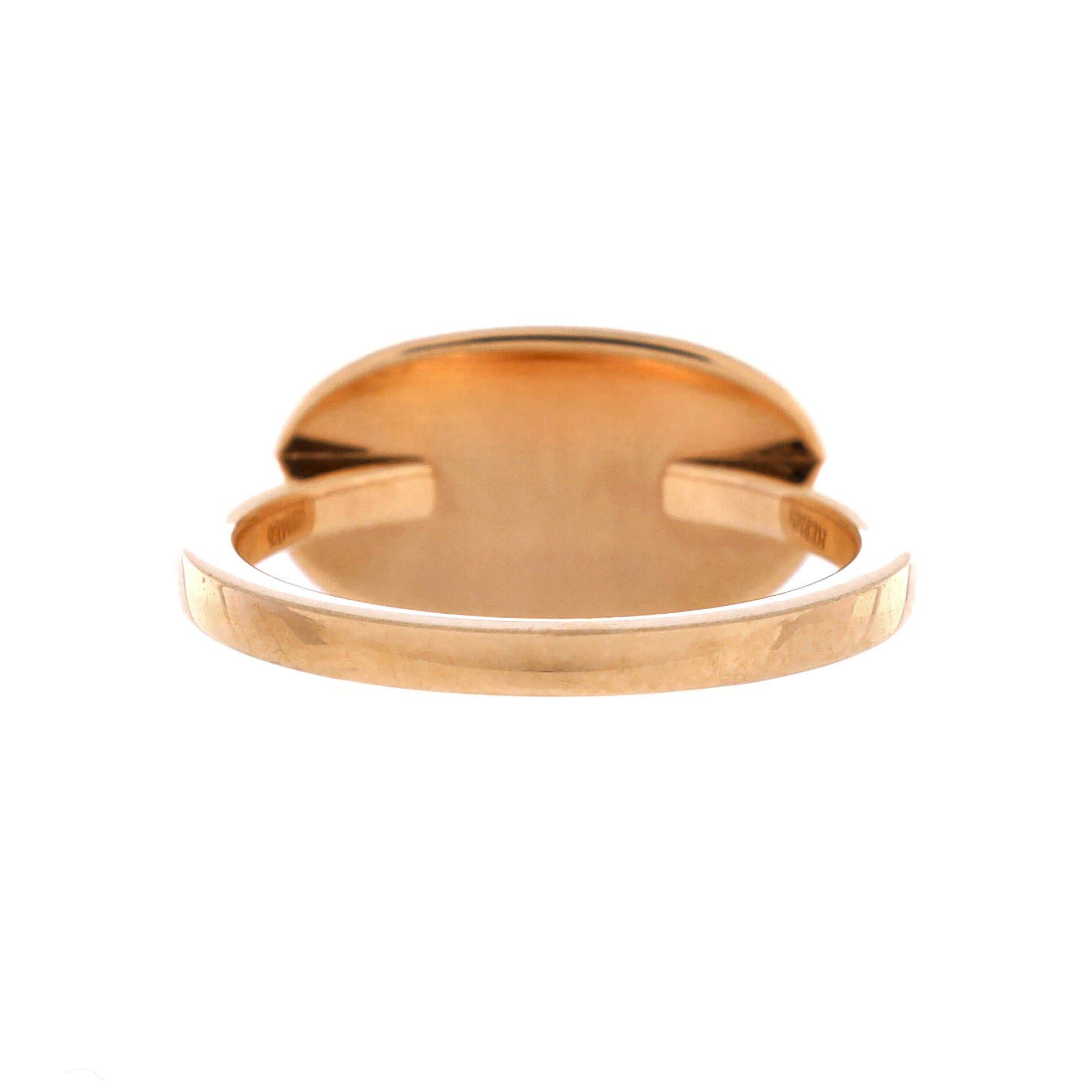 Chaine d'Ancre Verso Ring 18K Rose Gold with Ceramic Small, Alternate, color, Metallic Gold