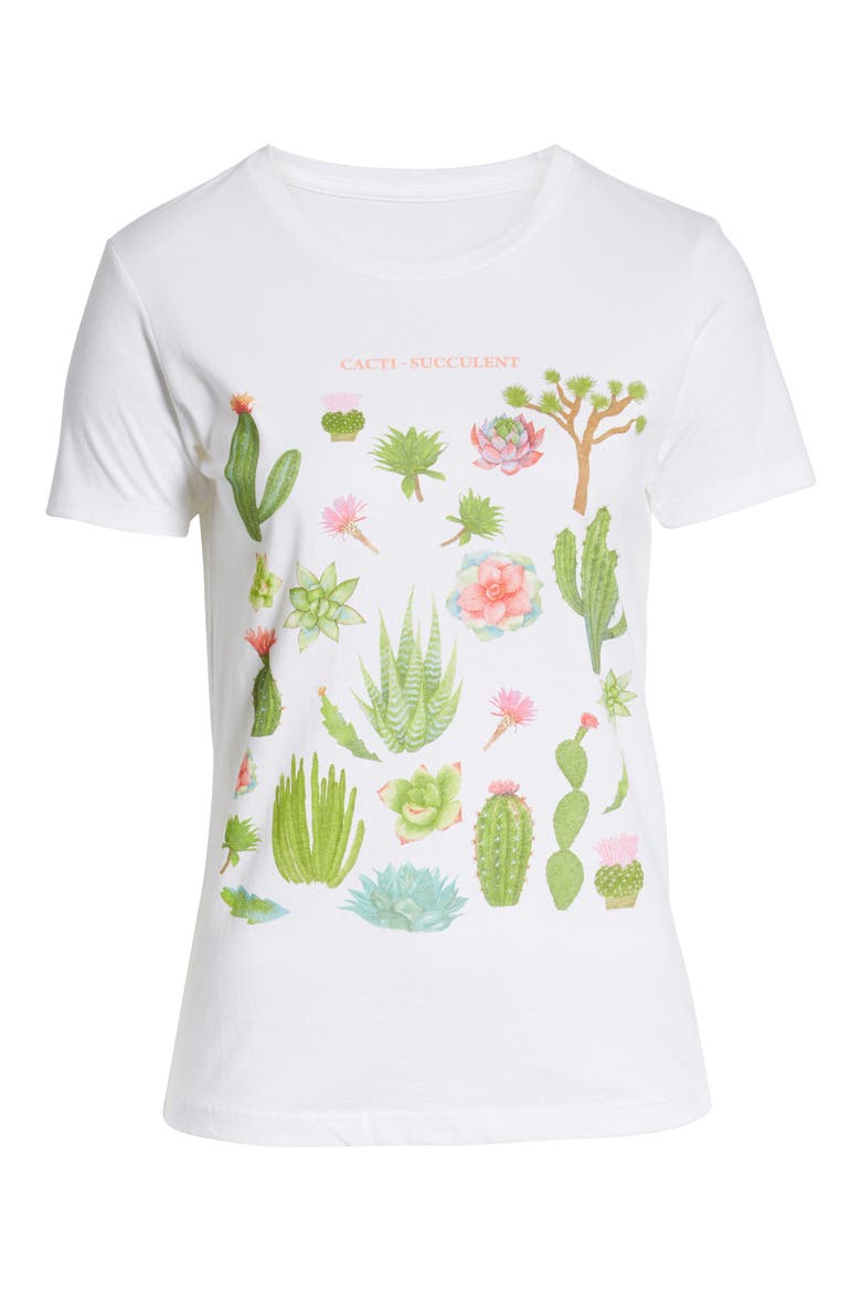 Botanic Succulents Graphic Tee, Alternate, color, WHITE