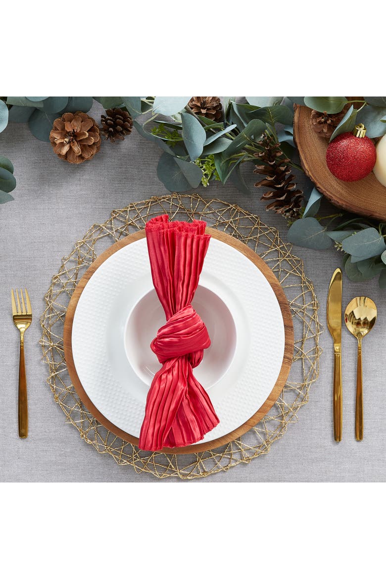 Red Satin Knot Napkin Set/6, Alternate, color, Red