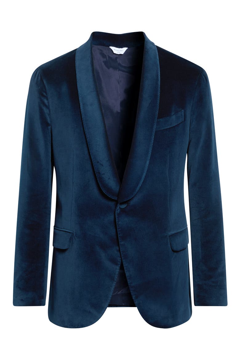 Velvet Shawl Collar Jacket, Alternate, color, NAVY