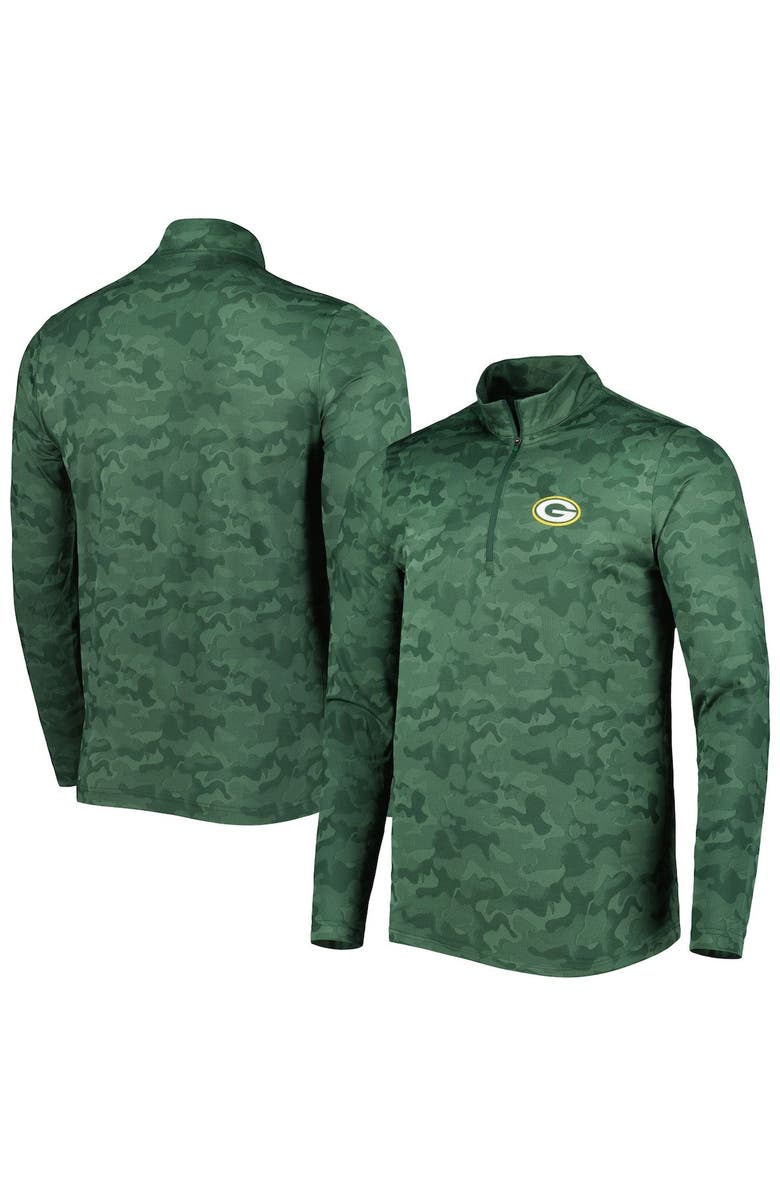 ANTIGUA Men's Antigua Green Green Bay Packers Brigade Quarter-Zip Sweatshirt, Main, color, Green