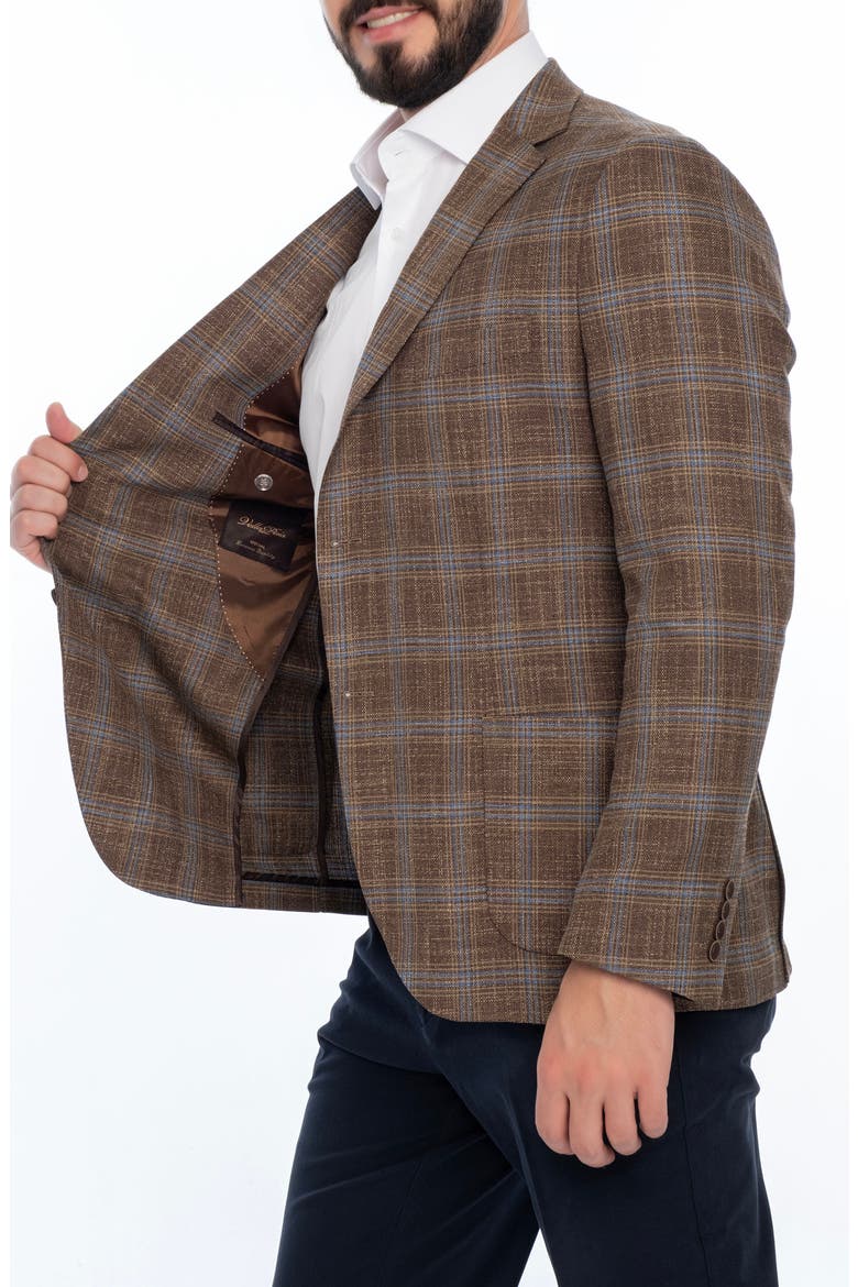 Plaid Sport Coat, Alternate, color, DARK BROWN
