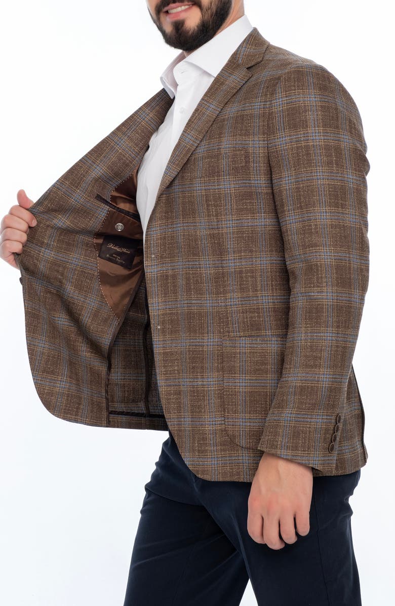 VELLAPAIS Plaid Sport Coat, Alternate, color, Dark Brown