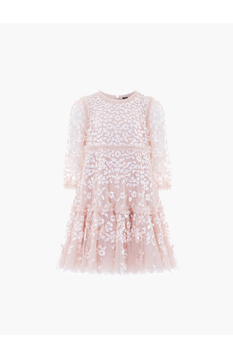 Needle & Thread Maeva Long Sleeve Kids Dress, Alternate, color, Pearl Pink