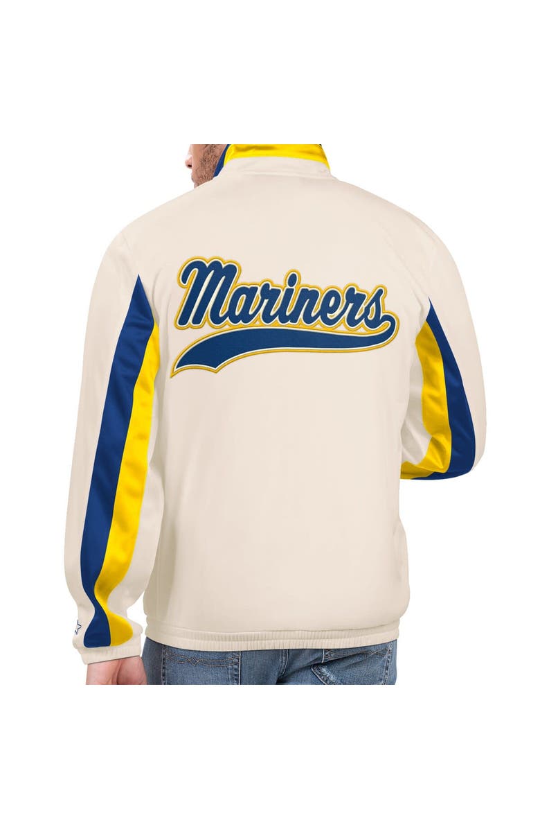 STARTER Men's Starter Cream Seattle Mariners Rebound Cooperstown Collection Full-Zip Track Jacket, Alternate, color, 