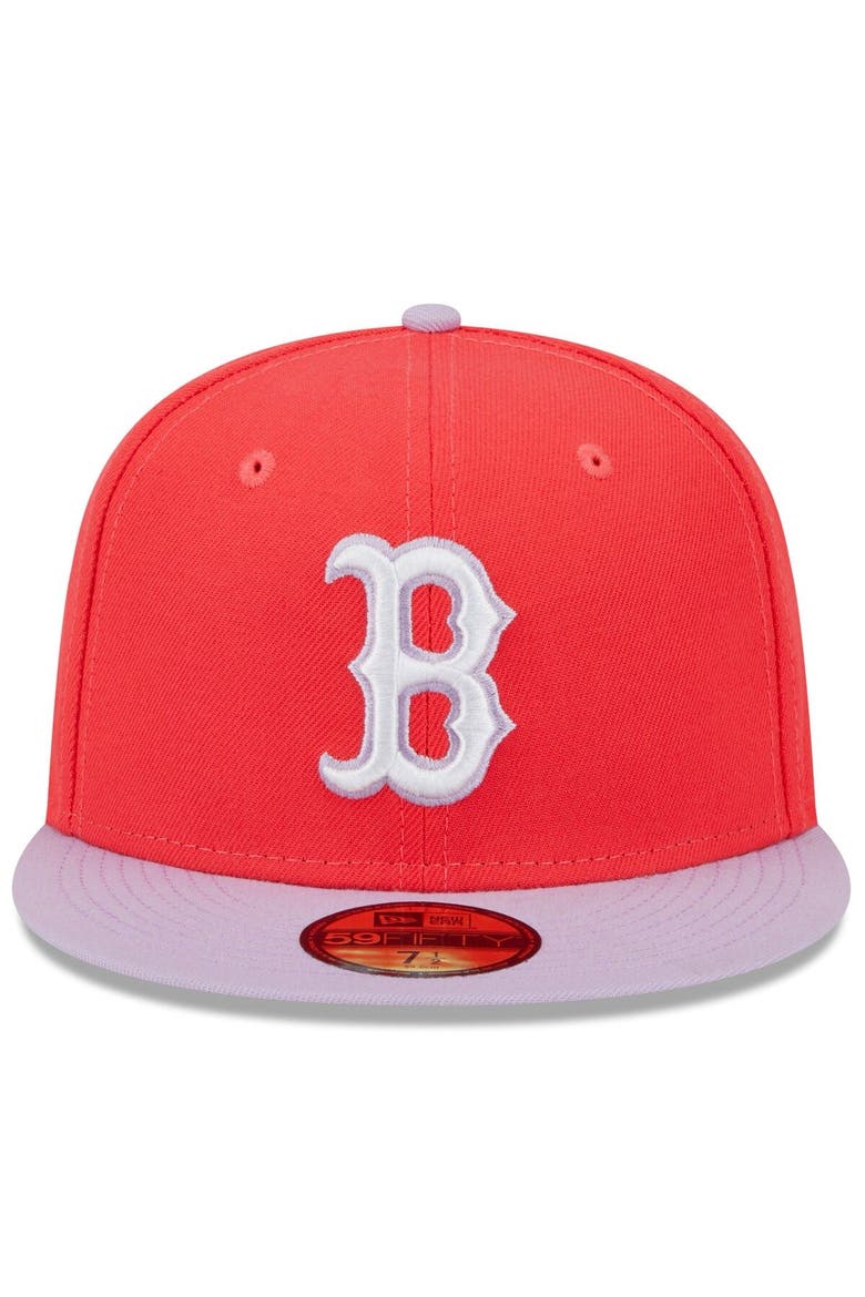 Men's New Era Red/Lavender Boston Red Sox Spring Color Two-Tone 59FIFTY Fitted Hat, Alternate, color, Red