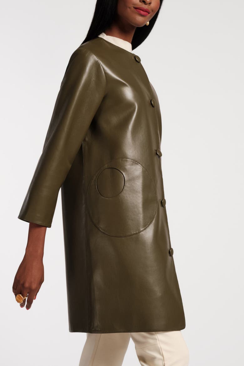 Mod Jacket Faux Leather, Alternate, color, Olive