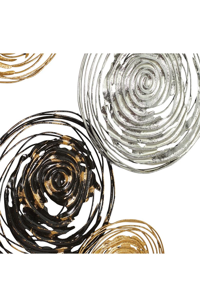 WILLOW ROW Goldtone Metal Plate Wall Decor with Textured Pattern, Alternate, color, Multi