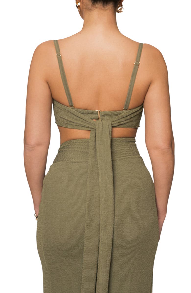 JLUXLABEL Deidra Draped Bra Top & Skirt Set, Alternate, color, Green