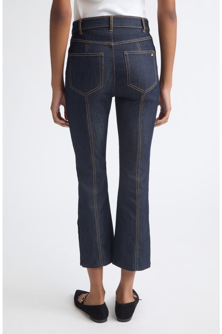 Maggie High Waist Button Detail Crop Straight Leg Jeans, Alternate, color, INDIGO