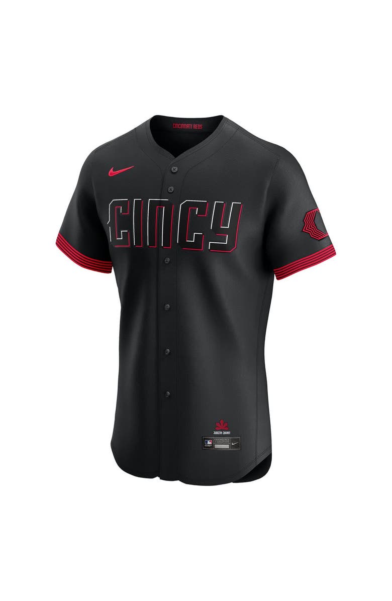 Nike Men's Nike Barry Larkin Black Cincinnati Reds City Connect Elite Jersey, Alternate, color, Black
