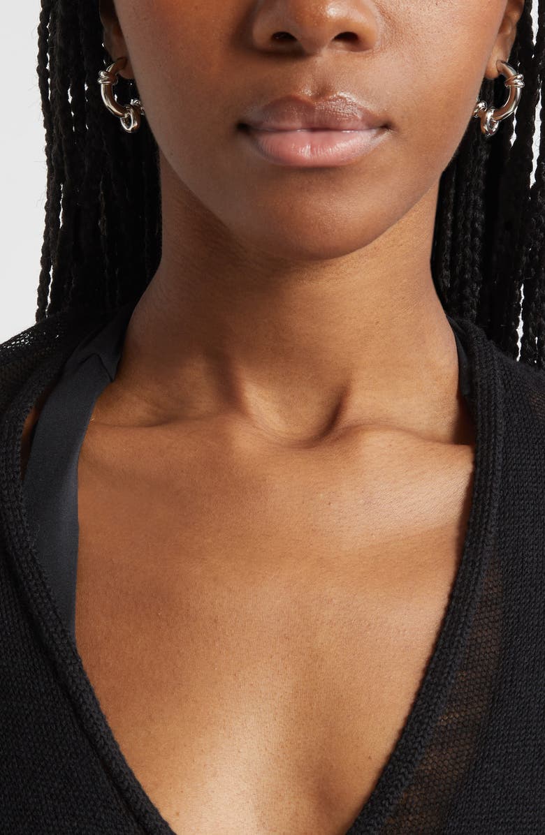 Justine Clenquet Janis Hoop Earrings, Alternate, color, Palladium