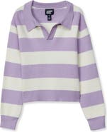 Lands' End Girls Long Sleeve Rugby Sweater