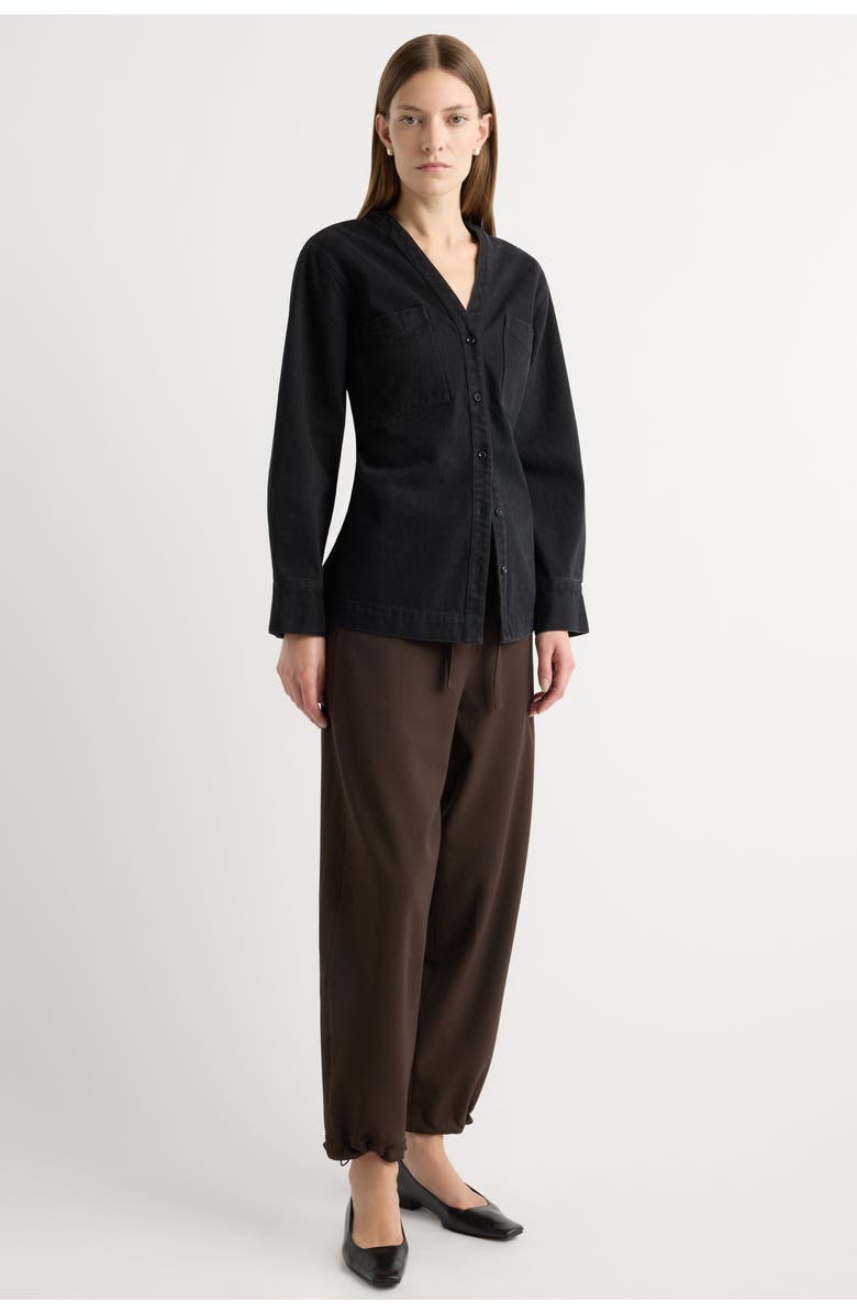 Modern Citizen Emmett Structured-Sleeve Denim Jacket, Alternate, color, Washed Black / Black