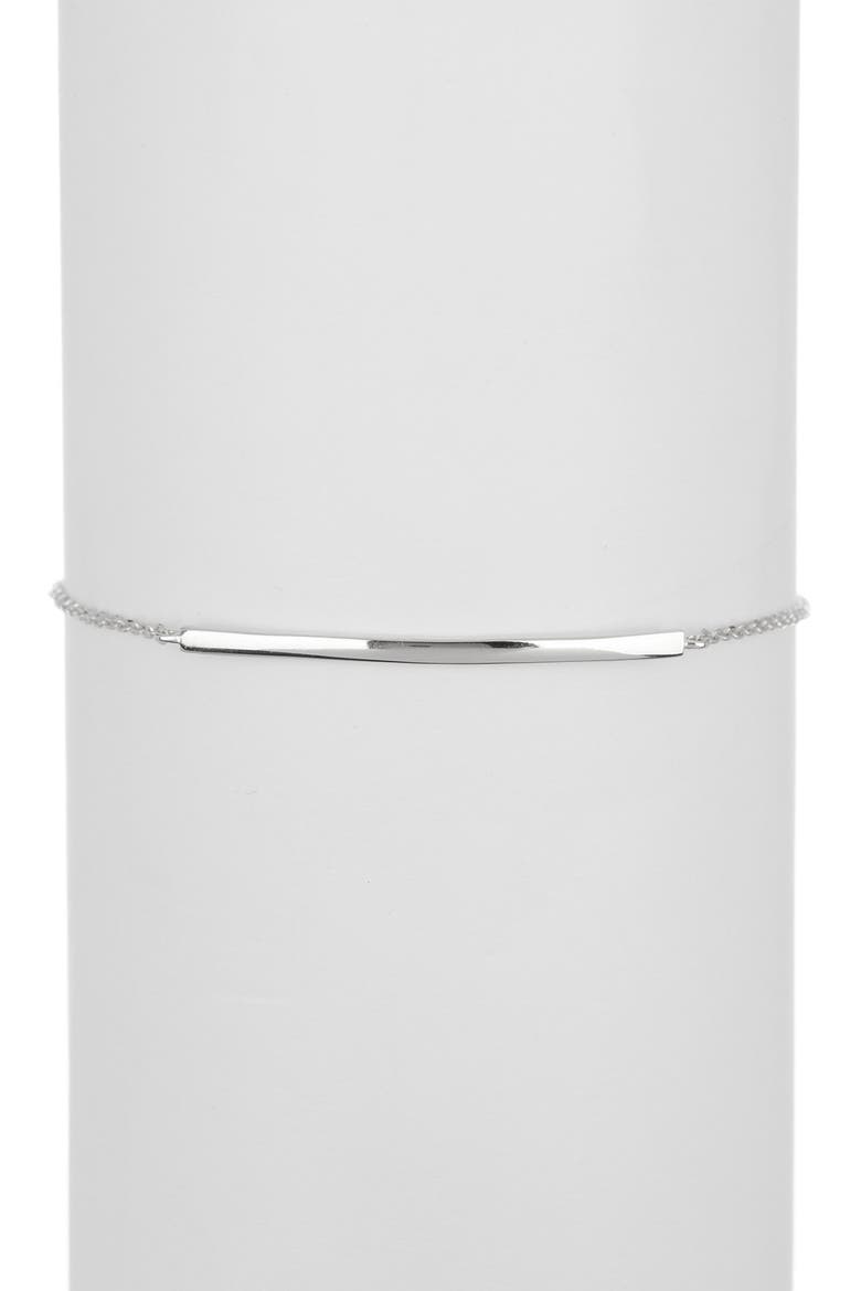 White Rhodium Plated Bar Station Slide Bracelet, Alternate, color, SILVER