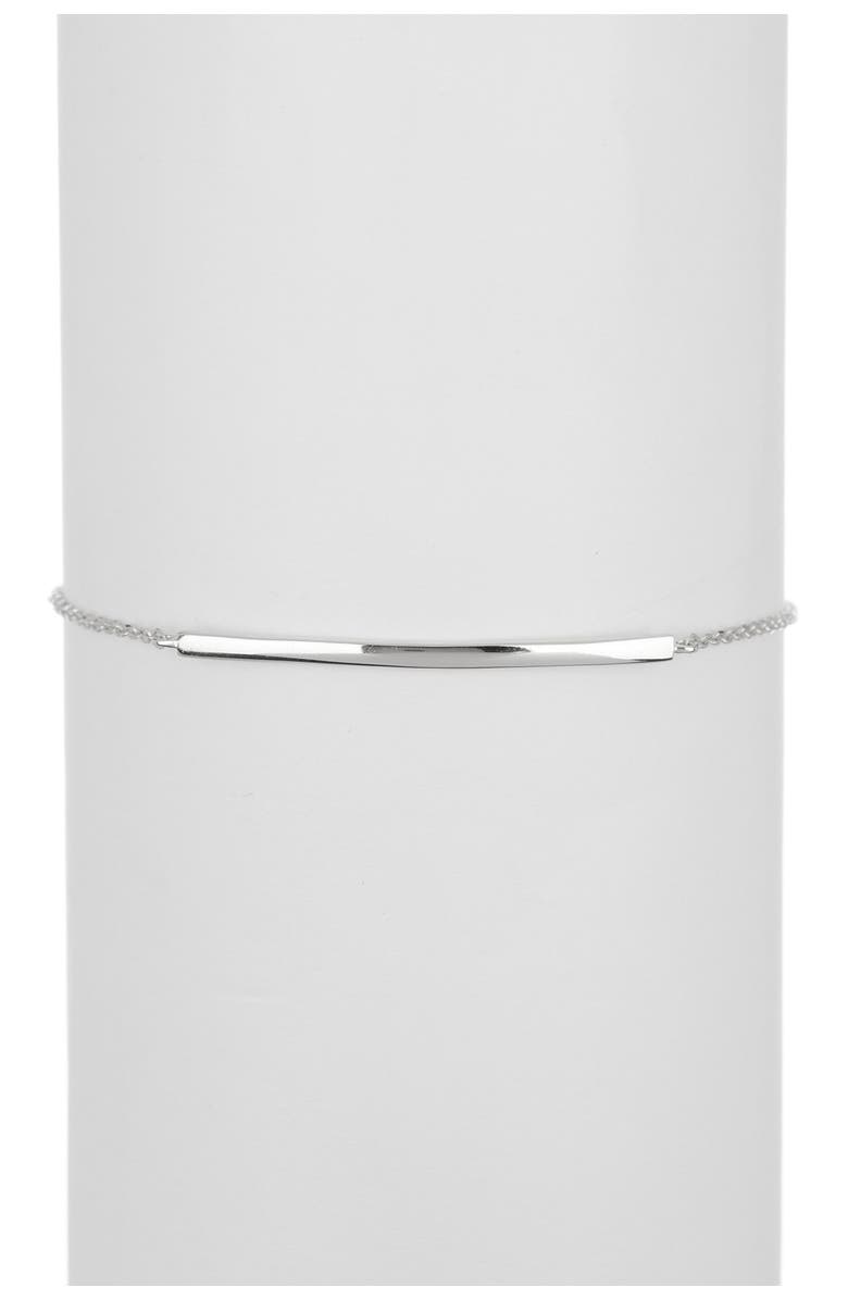 Adornia White Rhodium Plated Bar Station Slide Bracelet, Alternate, color, Silver