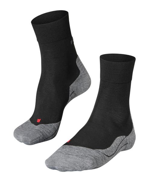Falke Ru4 Endurance Wool Running Socks In Black