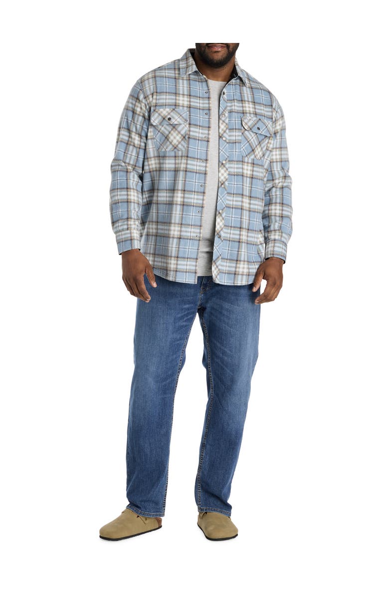 O'Neill Big & Tall Glacier Plaid Superfleece Flannel Shirt Jacket, Alternate, color, Citadel