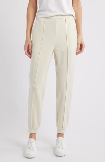 Eileen Fisher Pintuck Ankle Joggers In Brown