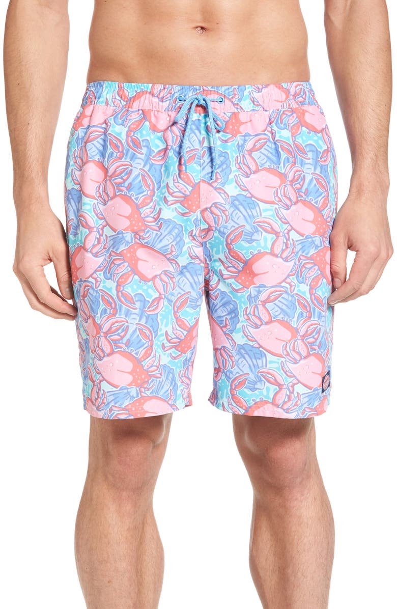 vineyard vines Crab Shell Chappy Swim Trunks, Main, color, 