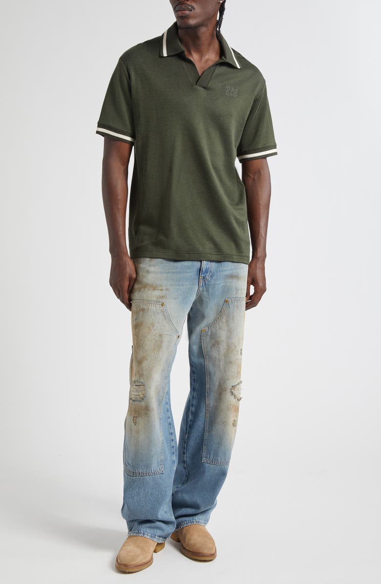 Golden Goose Journey Fluid Jersey Polo, Alternate, color, Grape Leaf