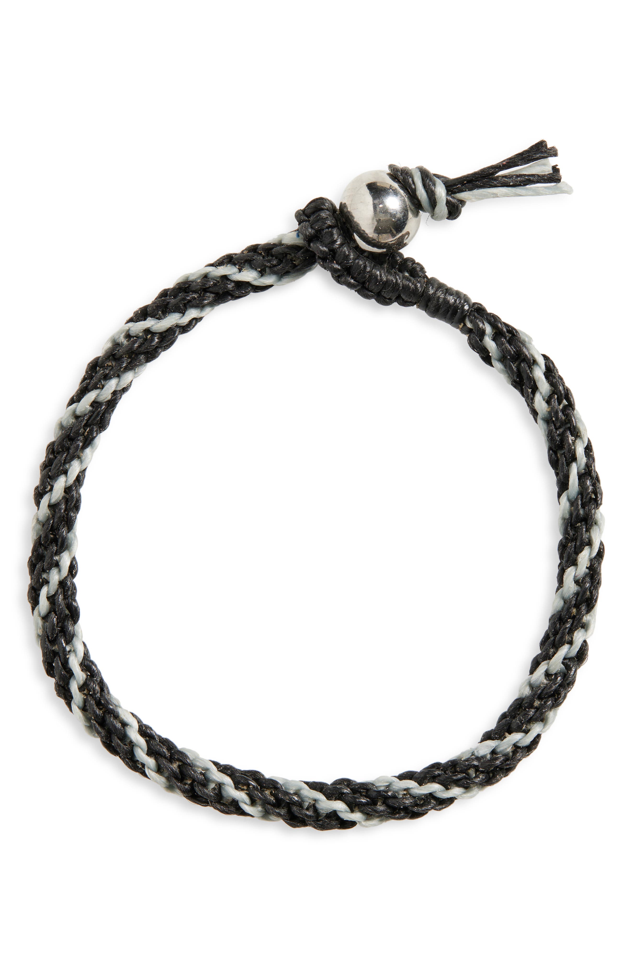 Caputo & Co. Men's Hand-Knotted Stripe Macramé Bracelet