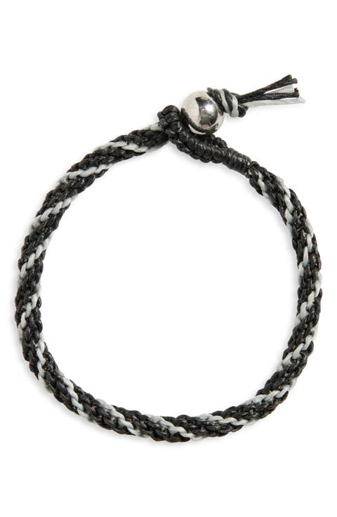 Men's Hand-Knotted Stripe Macramé Bracelet