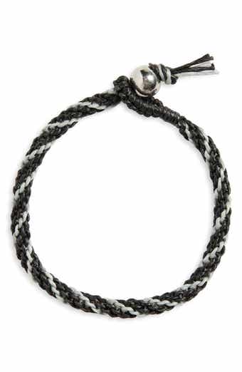 Caputo & Co. Men's Hand-Knotted Stripe Macramé Bracelet