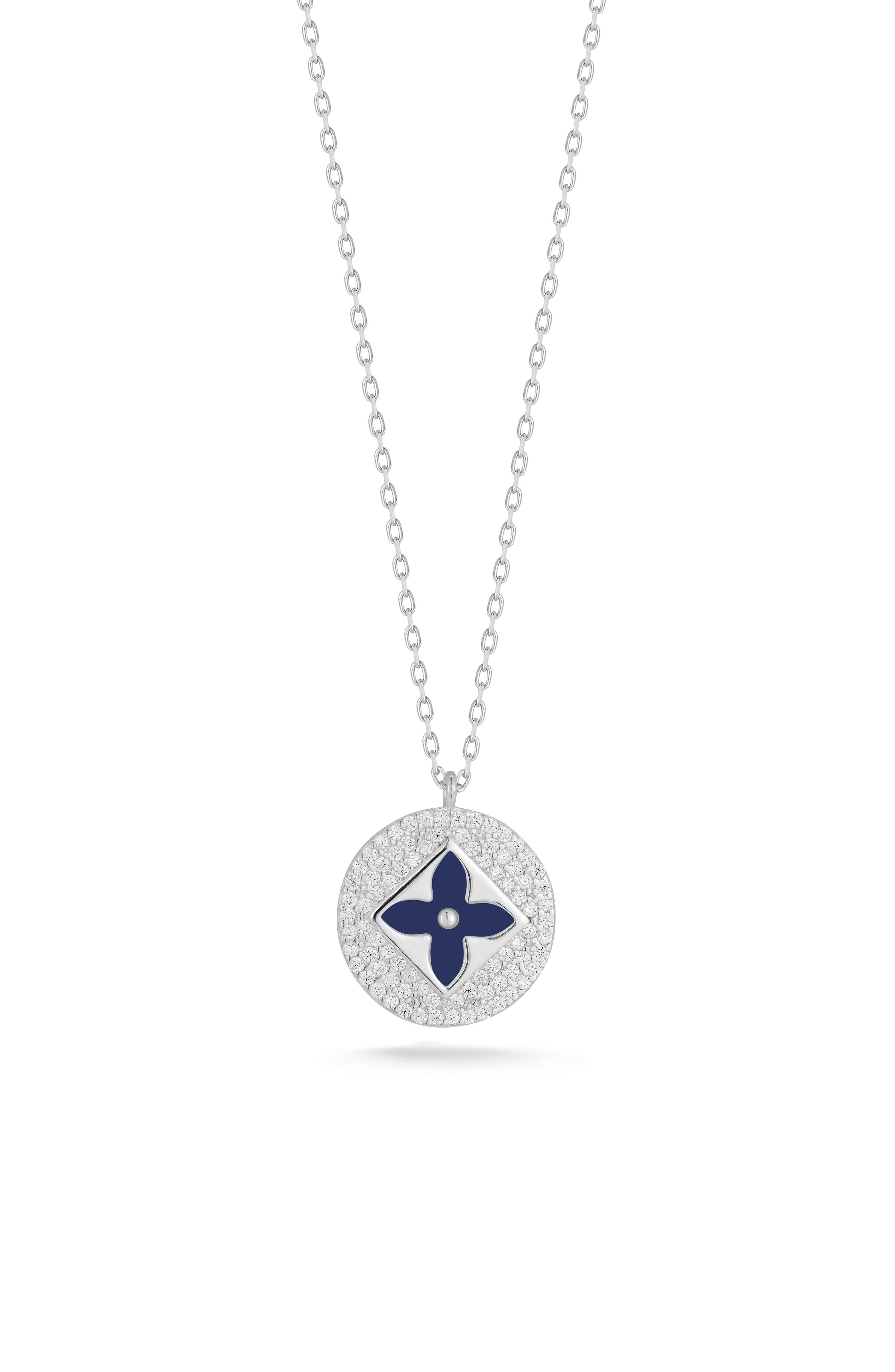 SPHERA MILANO Pavé Cubic Zirconia Round Pendant Necklace