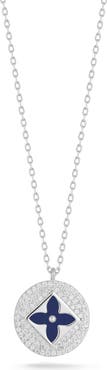 SPHERA MILANO Pavé Cubic Zirconia Round Pendant Necklace