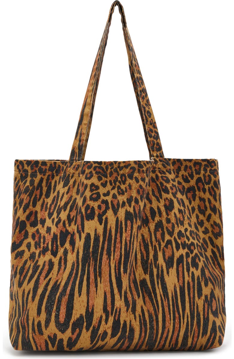 AllSaints Oppose Distorted Cotton Tote Bag, Alternate, color,