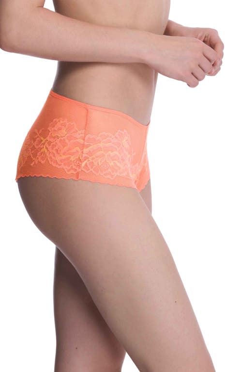 Natori Flora Boyshorts In Rosy Coral/apricot Glow