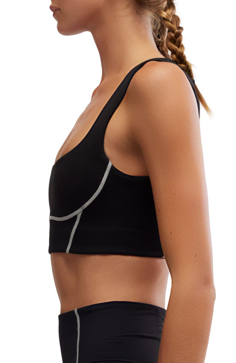 Free People FP Movement You're a Peach Sports Bra, Alternate, color, Black