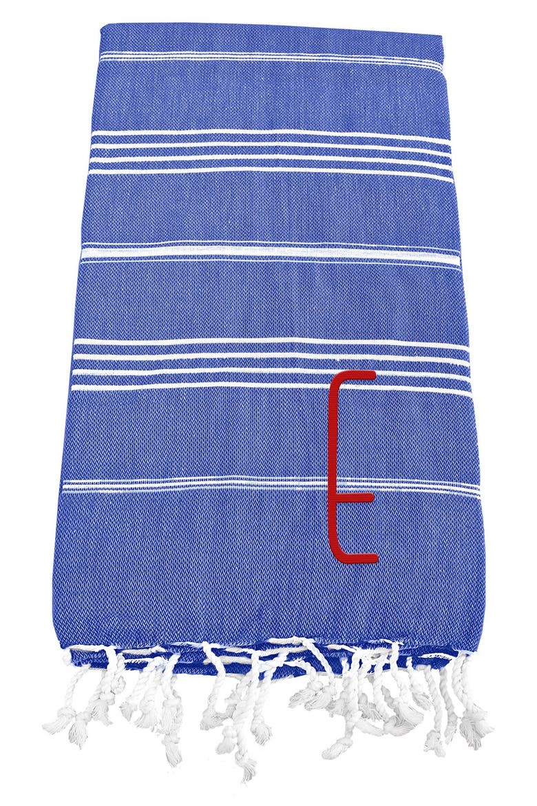 Monogram Turkish Cotton Towel, Main, color, DARK BLUE - E