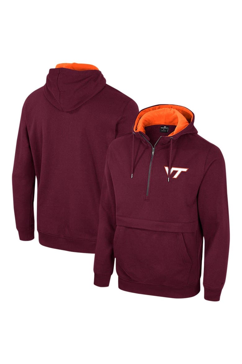 Men's Colosseum Maroon Virginia Tech Hokies Half-Zip Hoodie, Main, color, Maroon