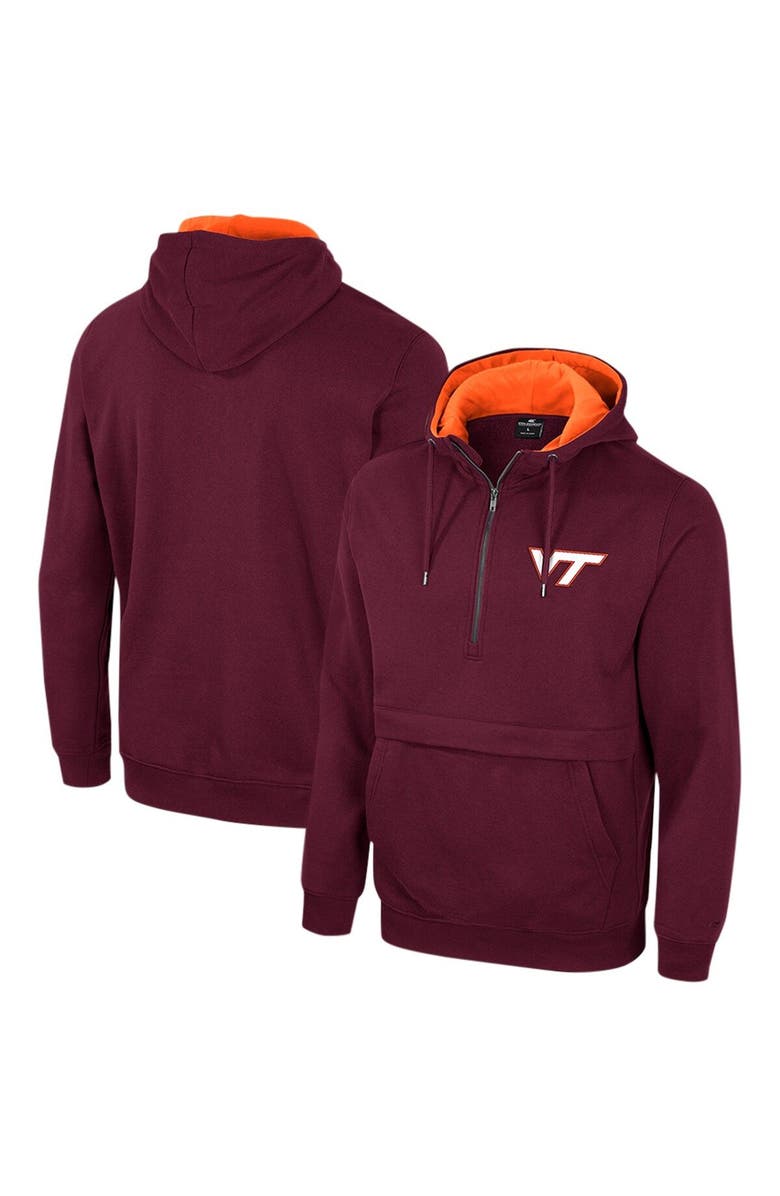 COLOSSEUM Men's Colosseum Maroon Virginia Tech Hokies Half-Zip Hoodie, Main, color, Maroon