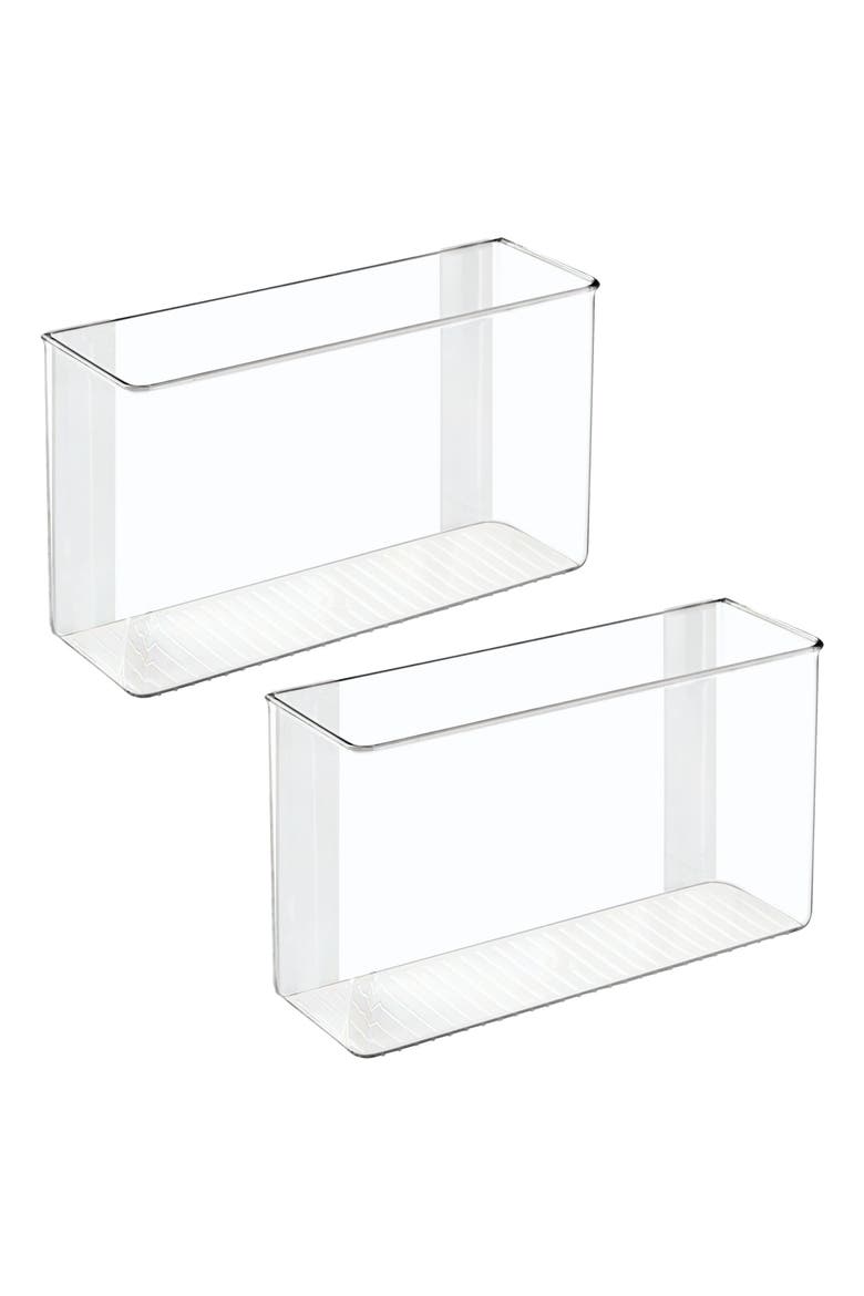 Adhesive Organizer Bin for Kitchen - Set of 2 - Clear, Main, color, Clear