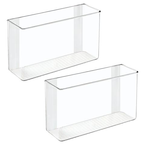 Adhesive Organizer Bin for Kitchen - Set of 2 - Clear