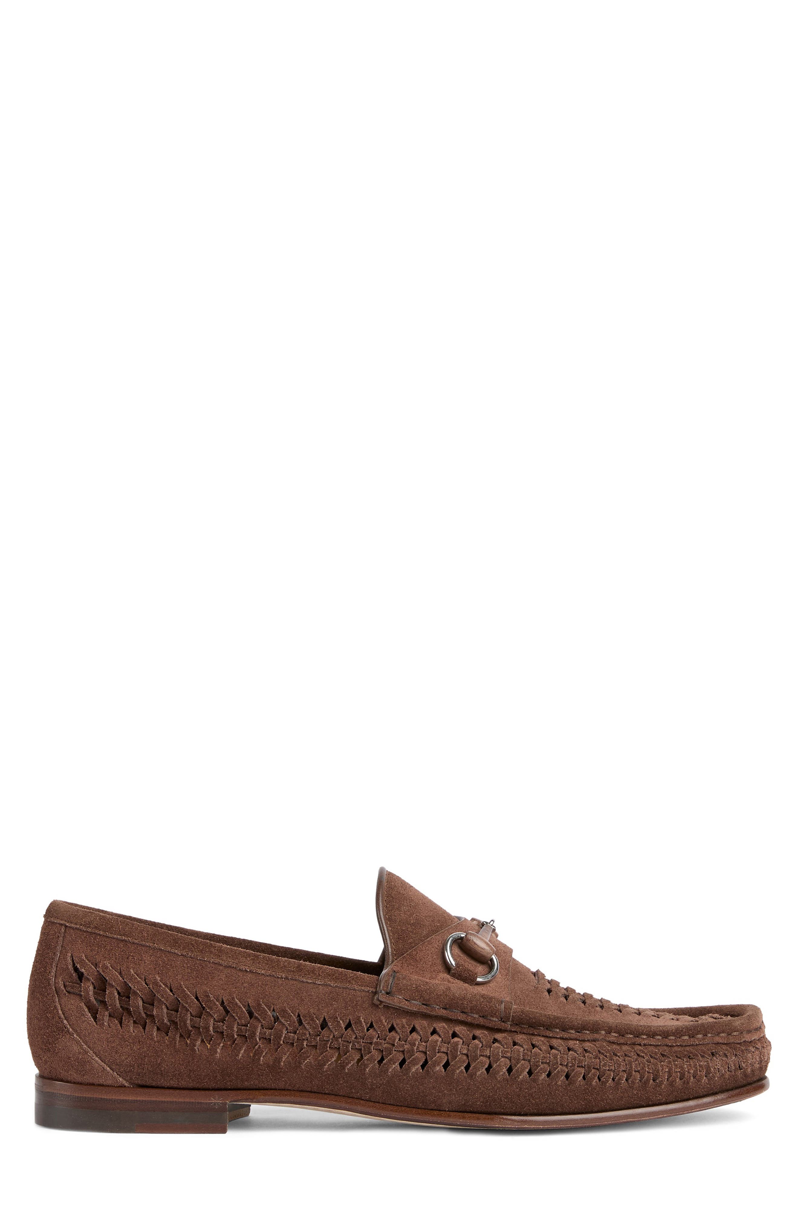 Gucci Horsebit 1953 Woven Loafer, Alternate, color, Mahogany