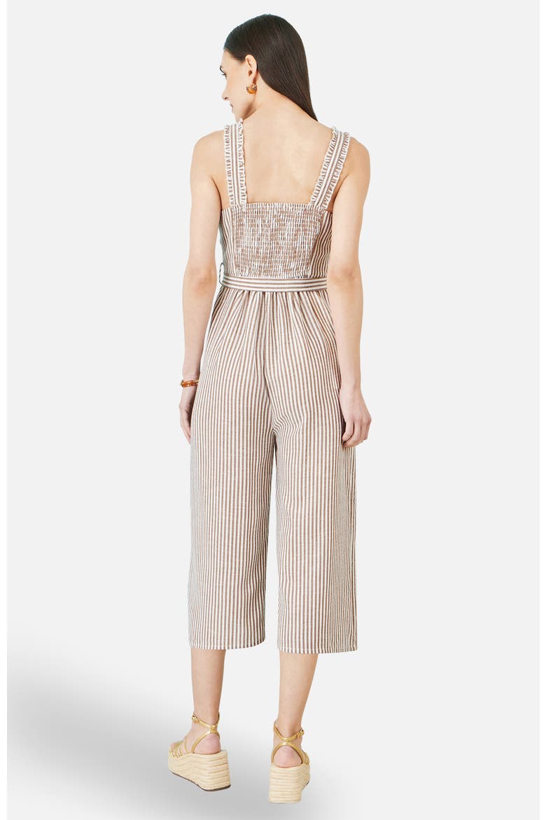 Stripe Strappy Jumpsuit, Alternate, color, Brown