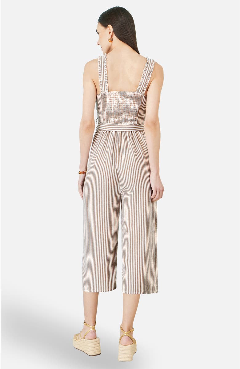 Yumi Stripe Strappy Jumpsuit, Alternate, color, Brown
