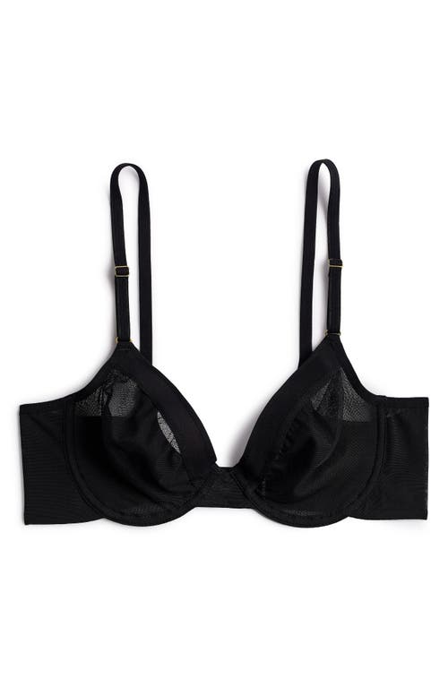 Hanky Panky Underwire Unlined Mesh Plunge Bra In Black