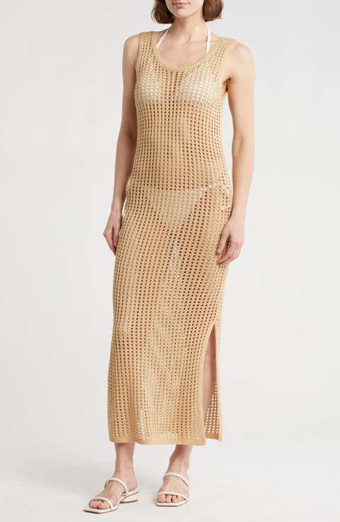 Open Knit Cover-Up Dress