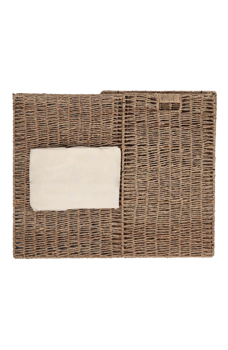 HAPPIMESS Reed Coastal Bohemian Handwoven Seagrass Laundry Hamper with Lid and Removable Liner, Natural, Alternate, color, Natural 85L