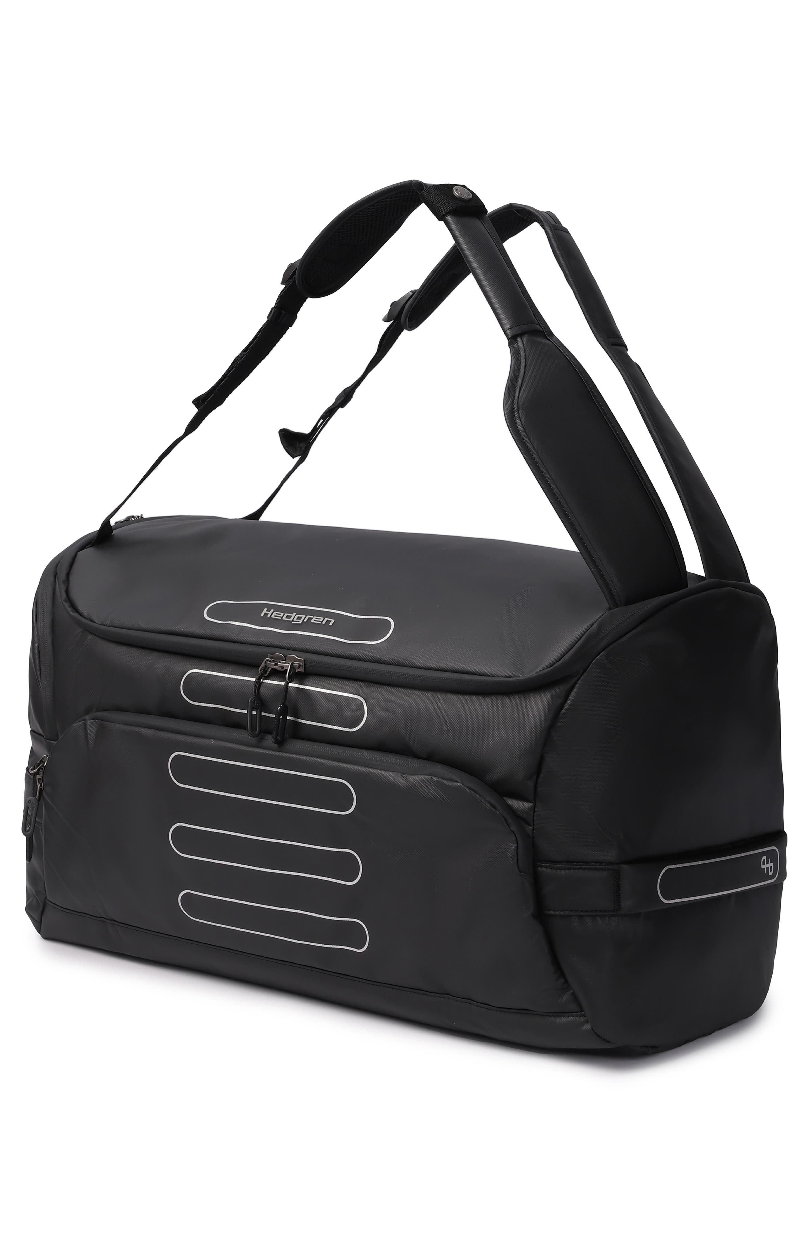 Hedgren Sojourn Recycled Polyester Duffle Backpack, Alternate, color, Coated Black