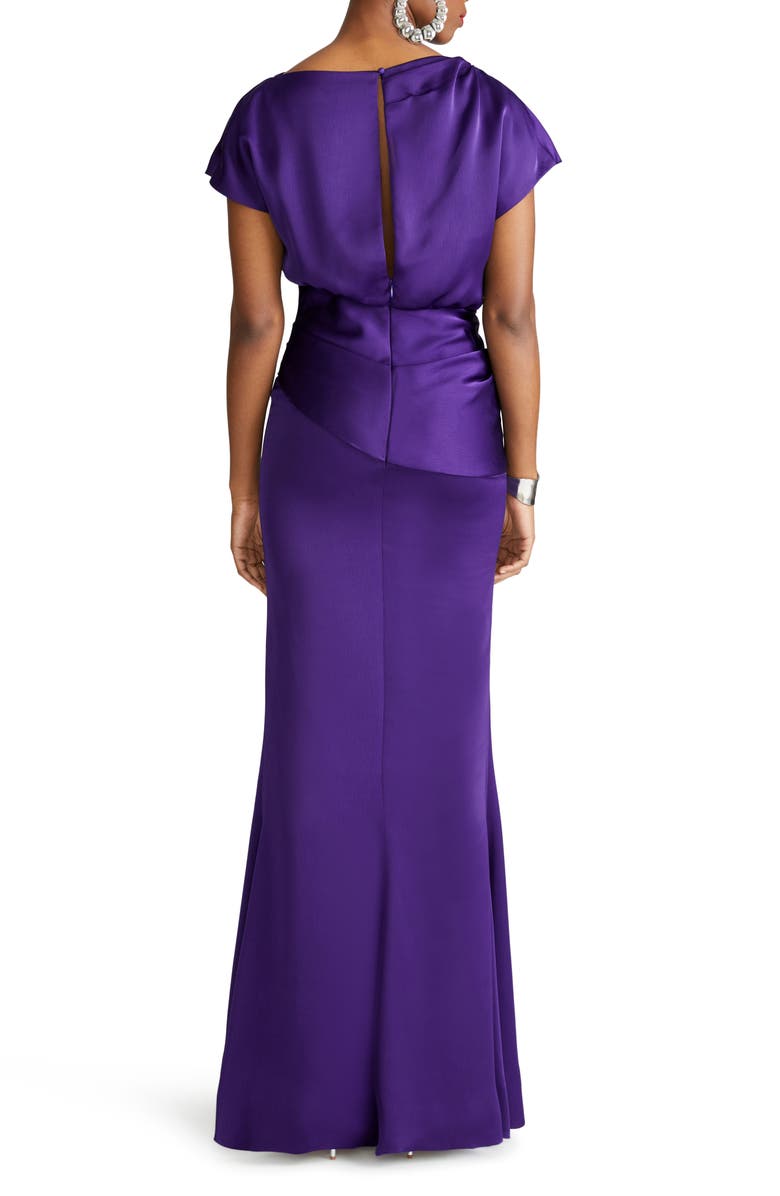 HALSTON Lissandra Satin Pencil Gown, Alternate, color, 
