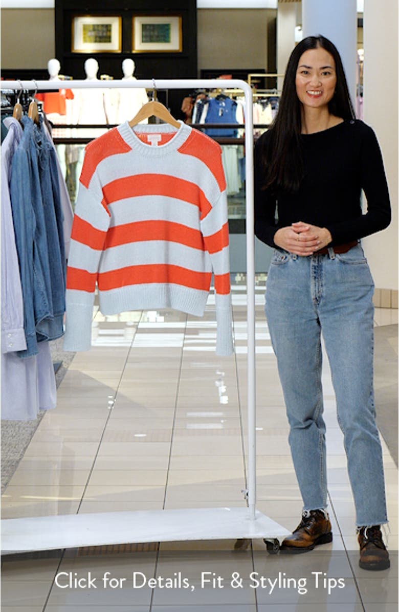 Stripe Roll Neck Cotton Sweater, sales video thumbnail