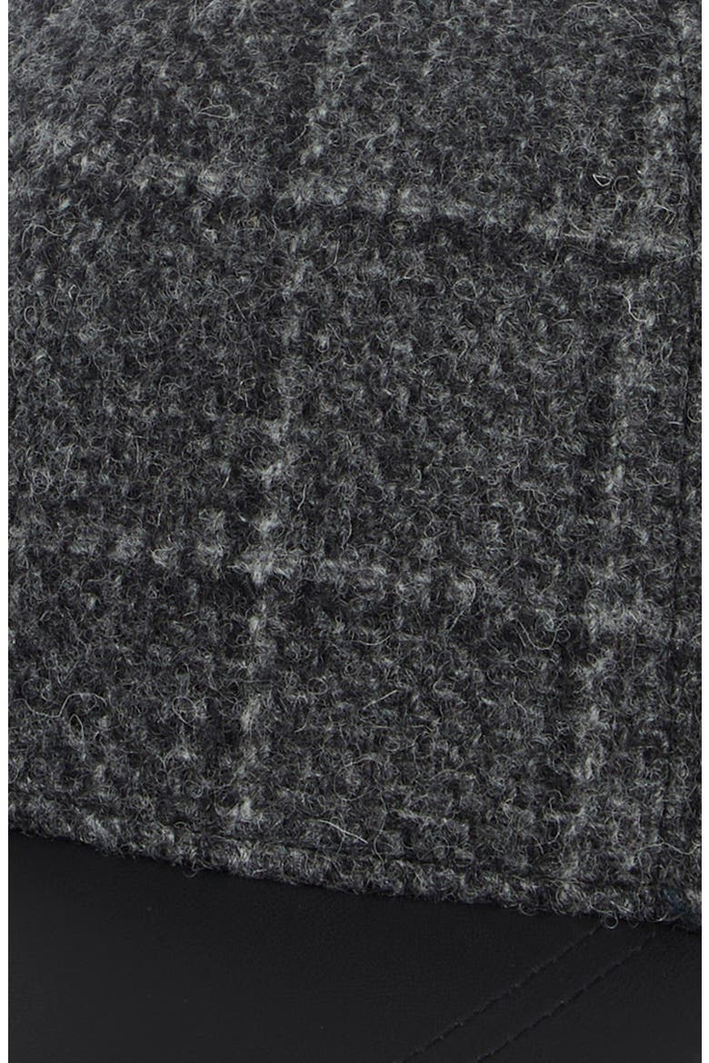 Wool & Cashmere Baseball Cap with Faux Leather Bill, Alternate, color, CHARCOAL MULTI